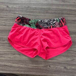 lululemon athletica Pink Athletic Shorts with Patterned Waistband